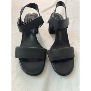 Naturalizer Gen N Trace Black Block Heel Sandals Womens 9M Open Toe Strap Shoe